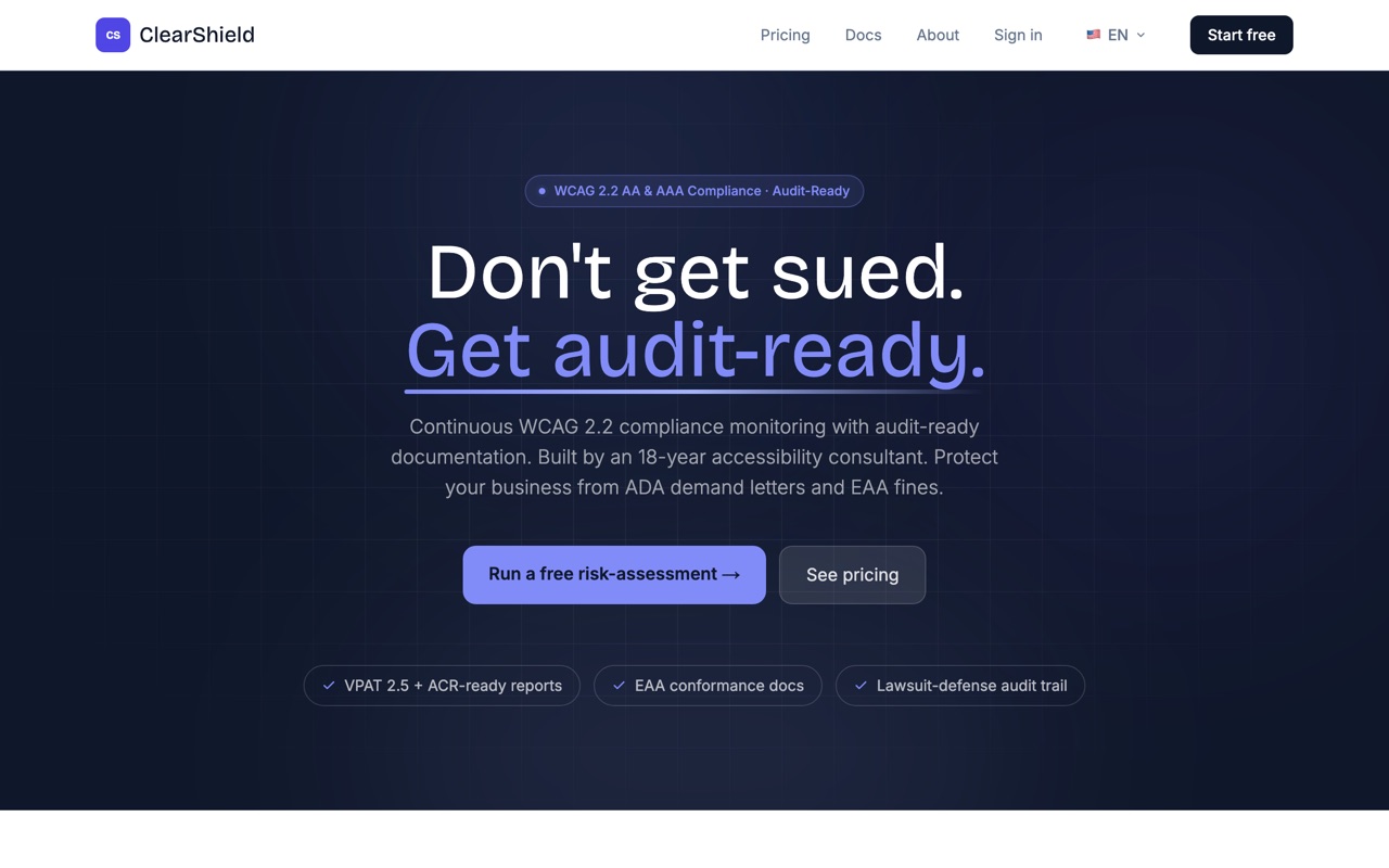 ClearShield website