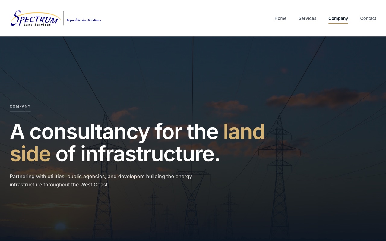 Spectrum Land Services website